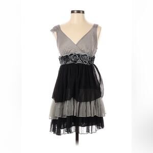 Dislay Paris flirty chiffon ‎ smocked back ruffled cocktail party dress, small
